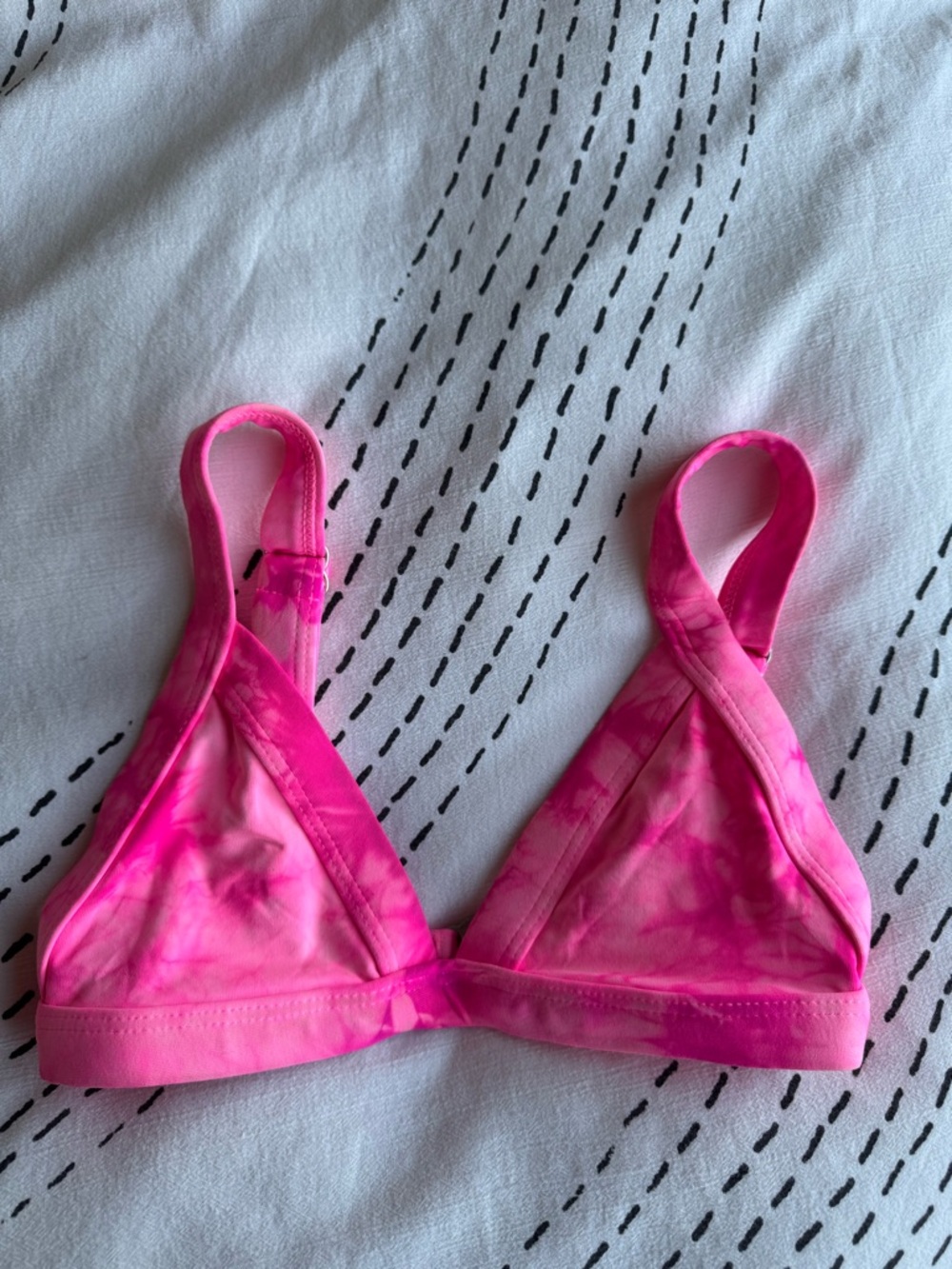 OneOne Pink Tie-Dye Triangle Bikini Top